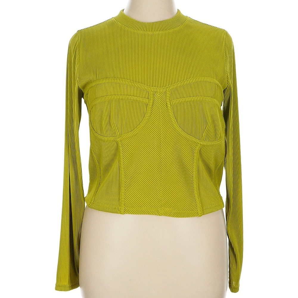 Anthropologie Green Crop Bustier Top - Picture 1 of 6